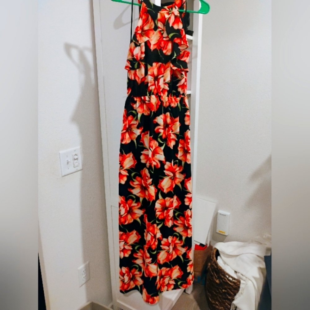 Floral Halter Maxi Dress